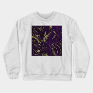 Gold Faux Glitter & Violet Purple Marble Abstract Art Crewneck Sweatshirt